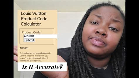 louis vuitton product code calculator